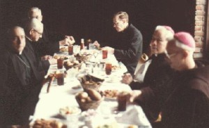 Dinner with Bp. Musey, Fr. Vida, Fr. McKenna, Bp. Vezelis.